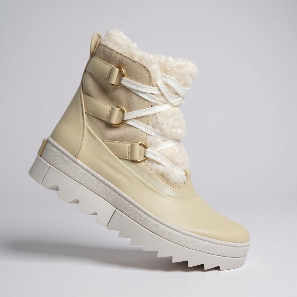 SOREL Joan Of Arctic™ Leather Faux Fur Next Boots, Bleached Ceramic, 10.5 (US)